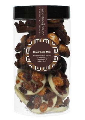 Sjokoladeoblater med assortert sjokolade og nøtter, mandler og rosiner -Croq'télé Mix Stor