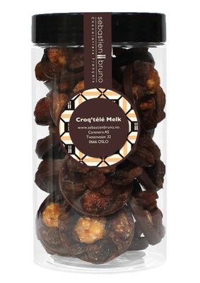 Sjokoladeoblater med nøtter, mandler og rosiner -Croq'télé Melk Stor