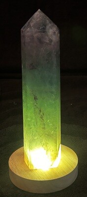 2.22LB TOP Natural watermelon fluorite quartz obelisk crystal wand point healing