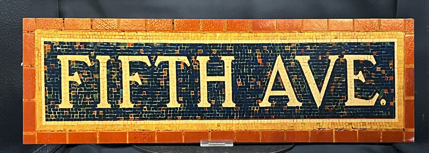 Original Image Maple Wood Fifth Ave Subway Sign  18&quot;x6&quot;