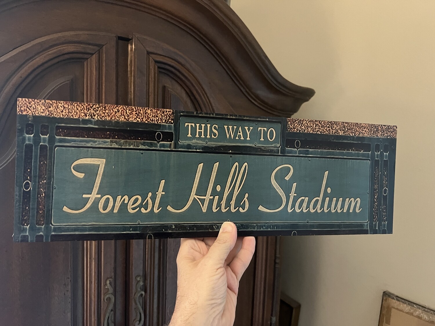 Original Image Maple Wood Forest Hills Stadium sign 18&quot;x6&quot;