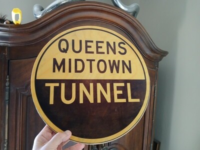 Queens Midtown Tunnel Sign Image on Maple wood 12&quot;x12&quot;