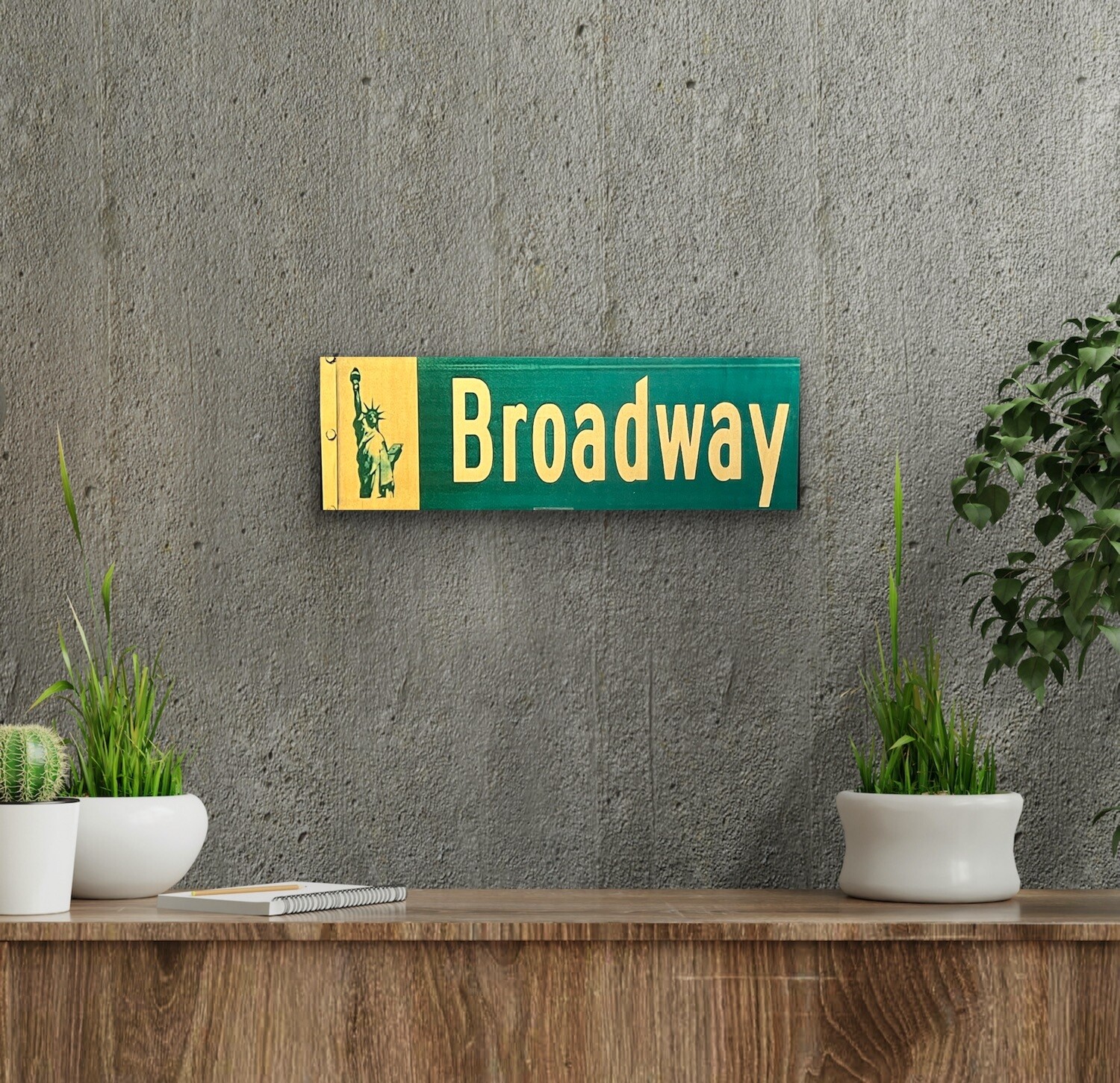 Original Image Maple Wood Broadway NYC Street Sign  18&quot;x6&quot;