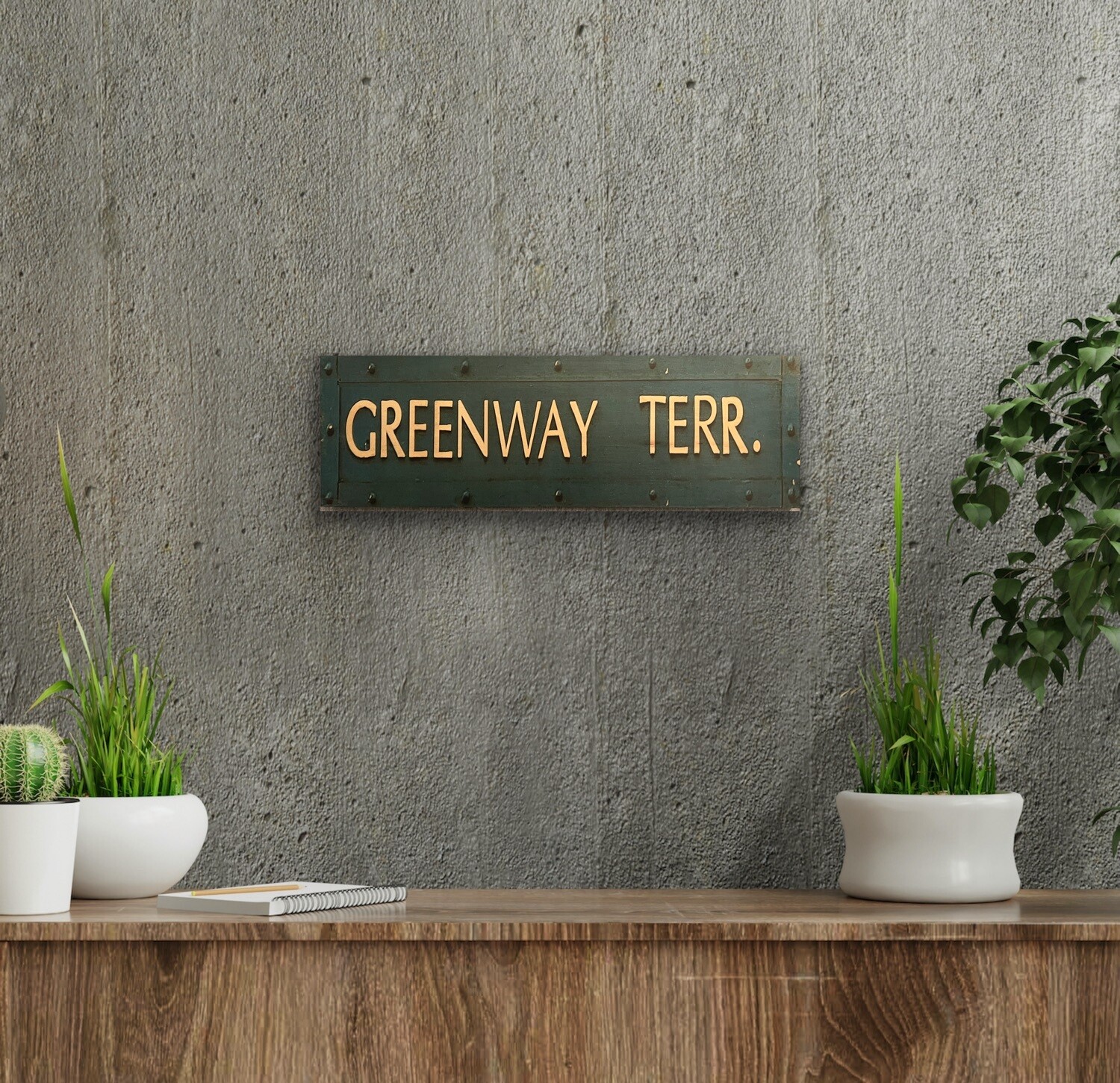 Greenway Terrace Original Photo On Maple Wood  18&quot;x6&quot;