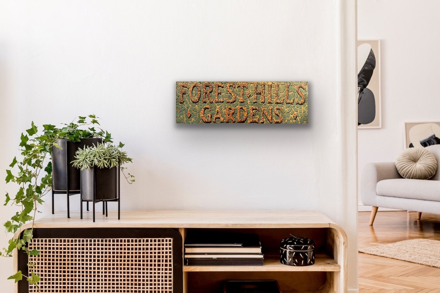 Original Image Maple Wood Forest Hills Garden Maple Wood Sign  18&quot;x6&quot;