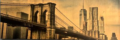 Brooklyn Bridge on Maple Wood 18&quot;x6&quot;