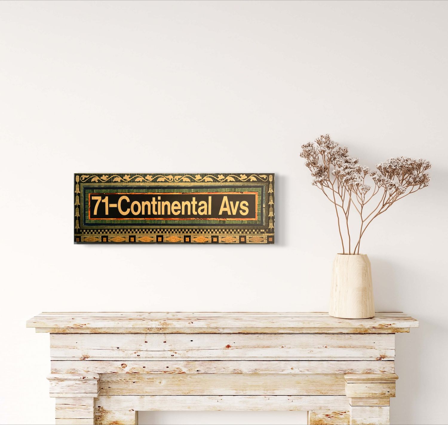 71-Continental Ave. Station Maple Wood 18&quot;x6&quot;