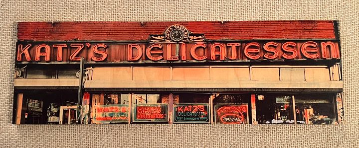 Katz&#39;s Delicatessen wood sign 18&quot;x6&quot;