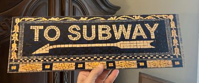 To Subway sign maple wood 18&quot;x6&quot;