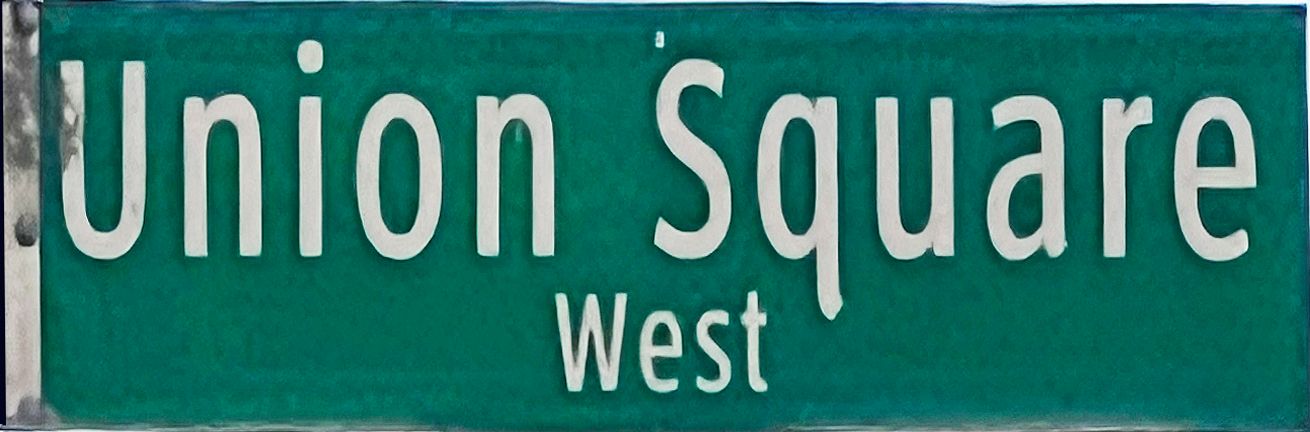 Union Sq street sign. 18&quot;x6&quot;