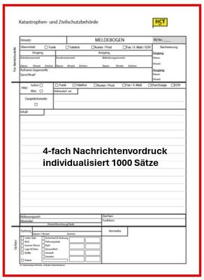 4-fach Nachrichtenvordruck individualisiert 1000 Sätze 4-fach Nachrichtenvordruck individualisiert 1000 Sätze