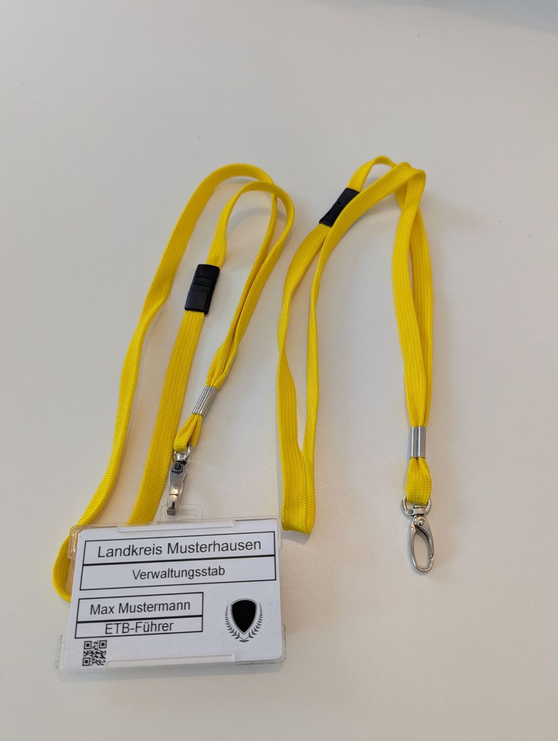 Tube Lanyards mit Safetyclip, Gelb