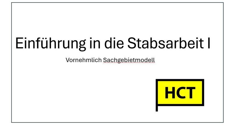 Grundmodul "Einführung in die Stabsarbeit I"