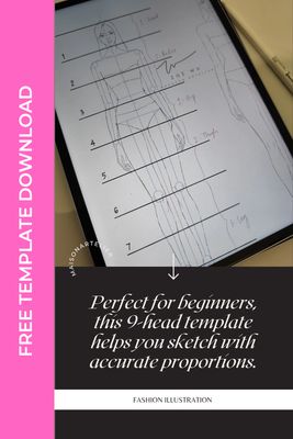 Free Download - 9 Heads Female Fashion Figure Template