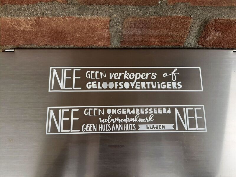 Brievenbus sticker NEE GELOOF