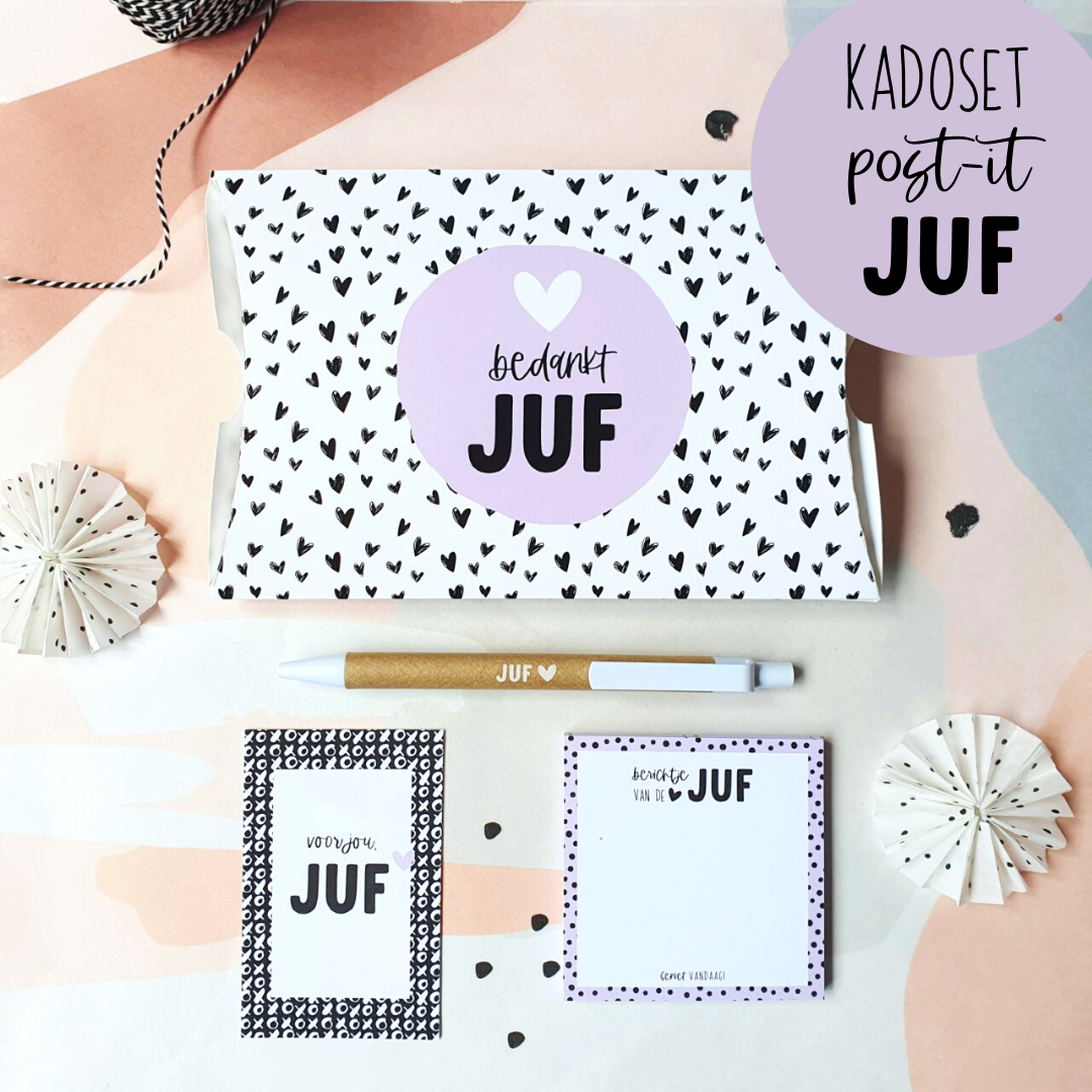 Kadoset voor de Juf notitieblok A6