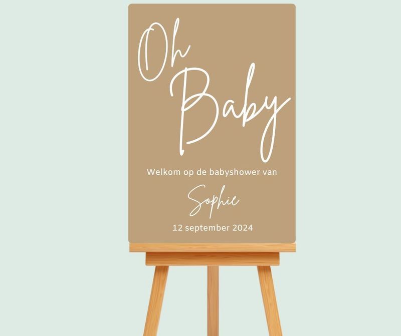Welkomstbord babyshower " oh baby"