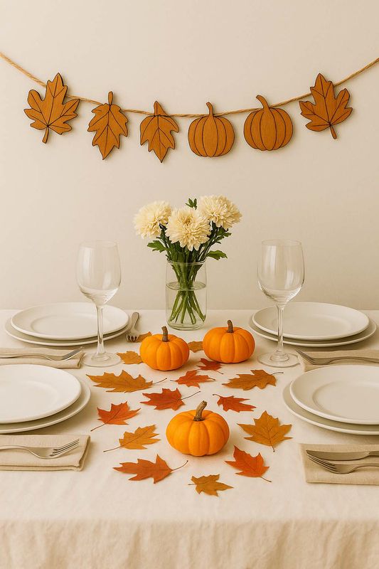Herfstslinger Hout – Pompoenen & Bladeren