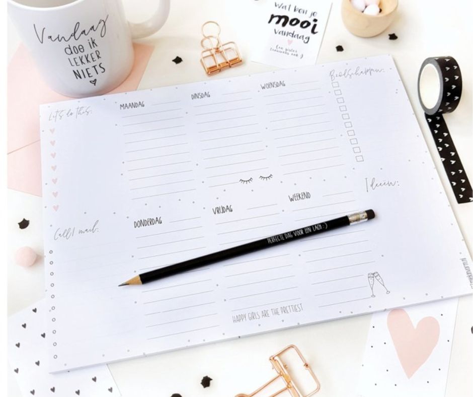 Weekplanner minimalistisch en Stijlvol