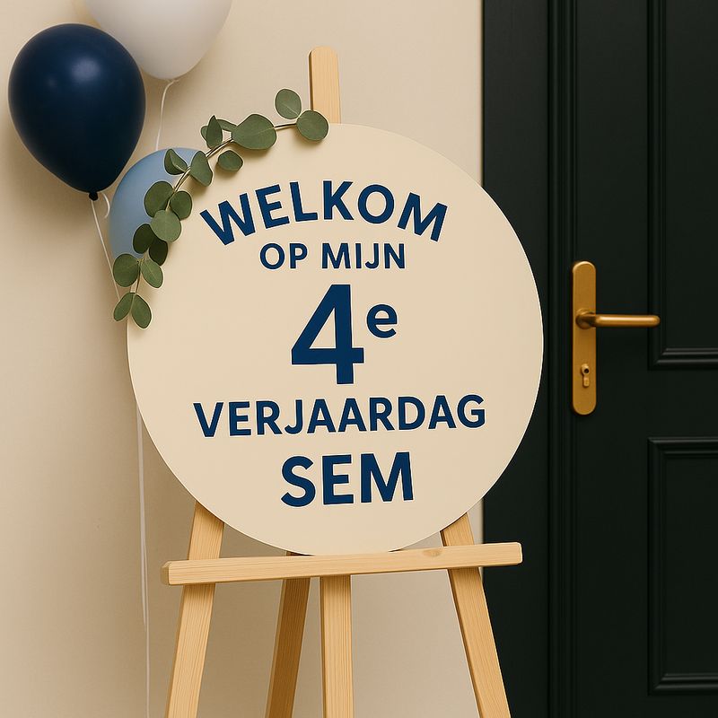 Welkomstbord Verjaardag Jongen – Persoonlijk met Naam en Leeftijd