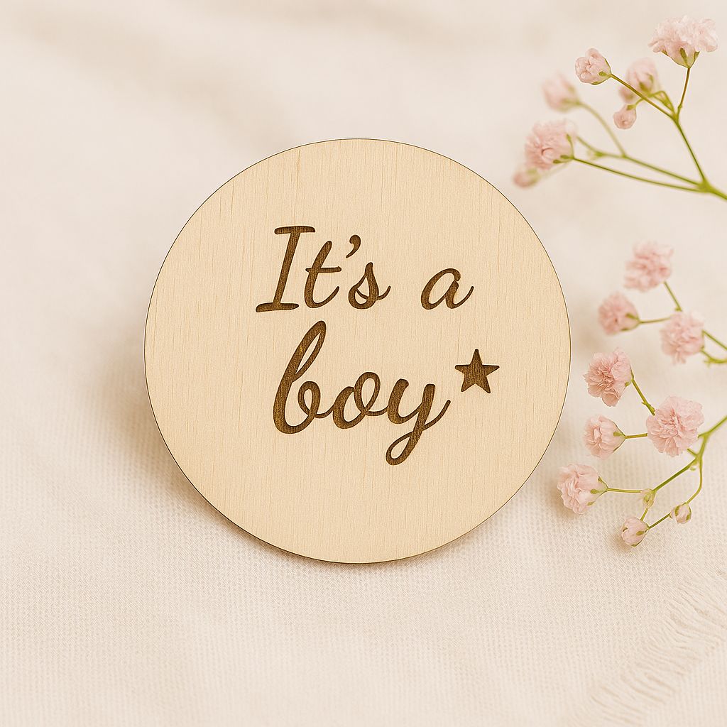 Houten geboortebordje – It’s a boy