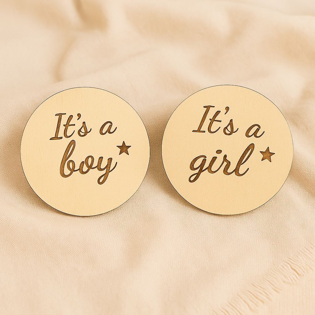 Houten geboorte-aankondiging tweeling – It’s Twins
