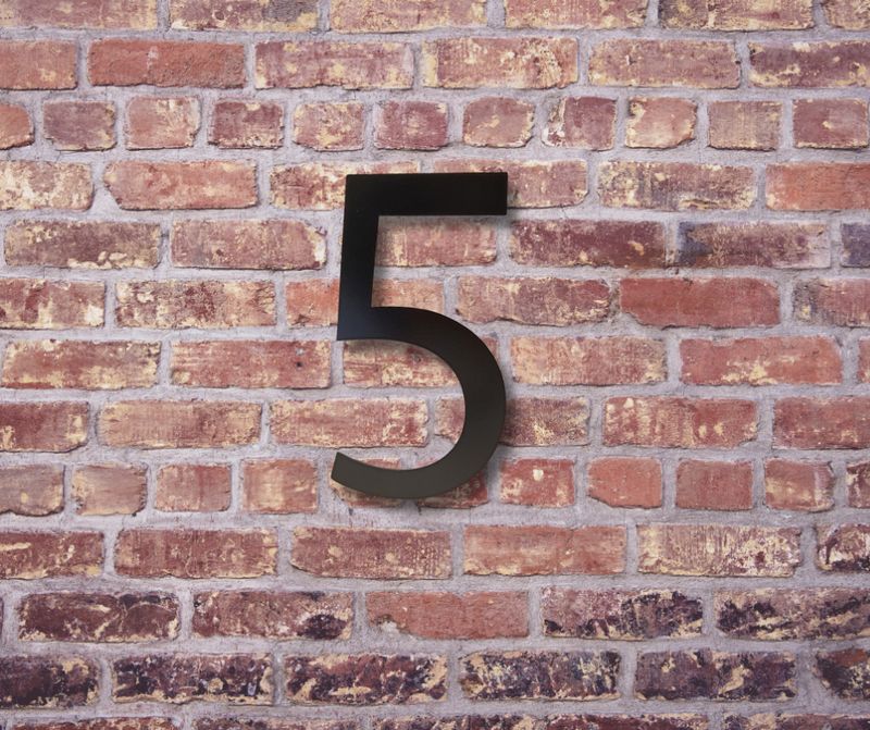 Zwart RVS huisnummer 5 Modern los cijfer Zwart RVS huisnummer 5 Modern los cijfer