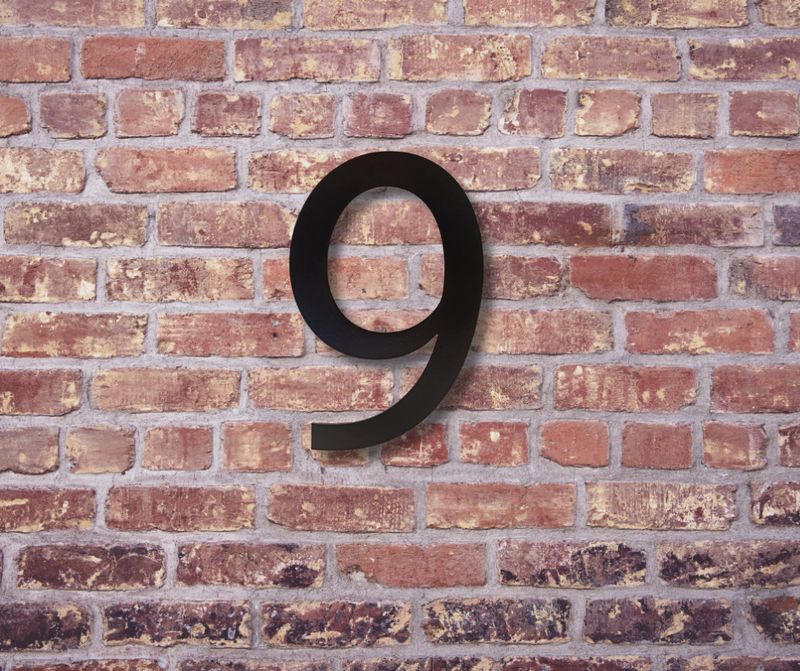 Zwart RVS huisnummer 9 Modern los cijfer Zwart RVS huisnummer 9 Modern los cijfer