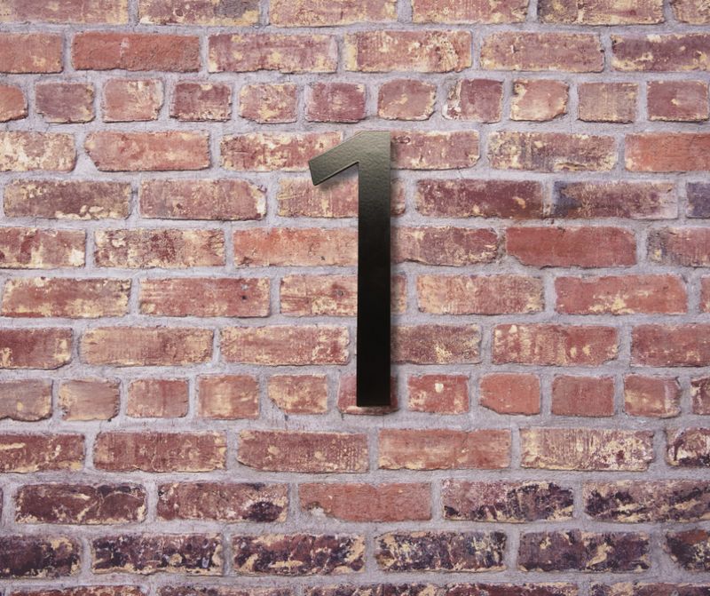 Zwart RVS huisnummer 1 Modern los cijfer Zwart RVS huisnummer 1 Modern los cijfer