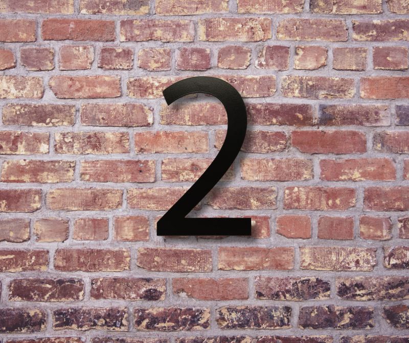 Zwart RVS huisnummer 2 Modern los cijfer Zwart RVS huisnummer 2 Modern los cijfer