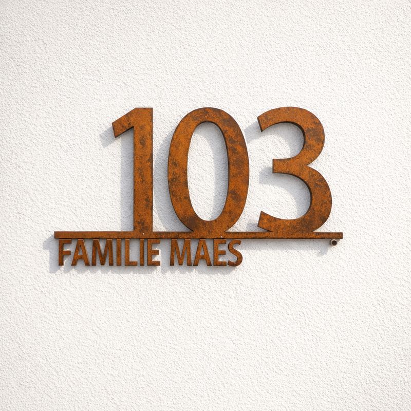 Naambord Cortenstaal