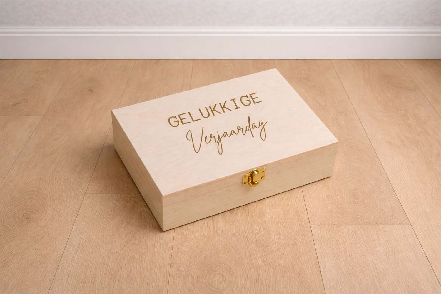 Houten theedoos verjaardag