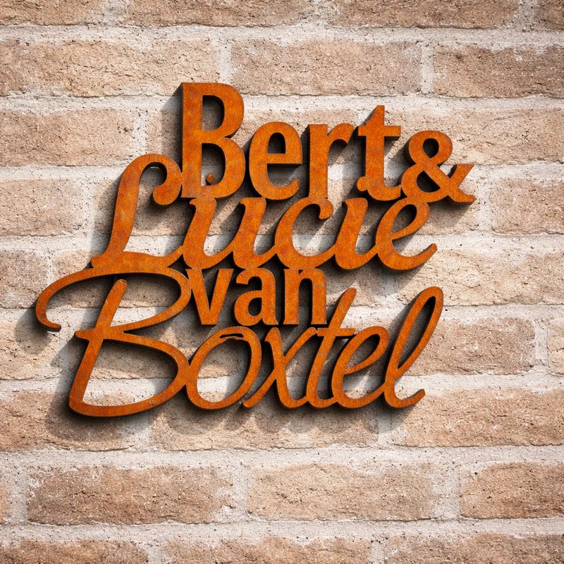 Naambord Cortenstaal