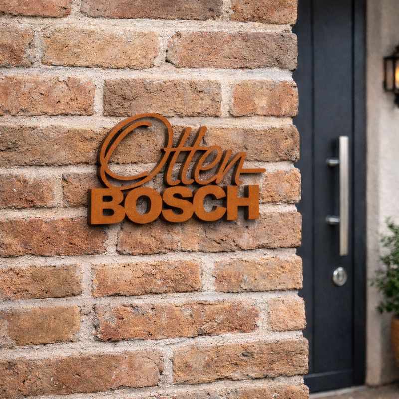 Naambord Cortenstaal