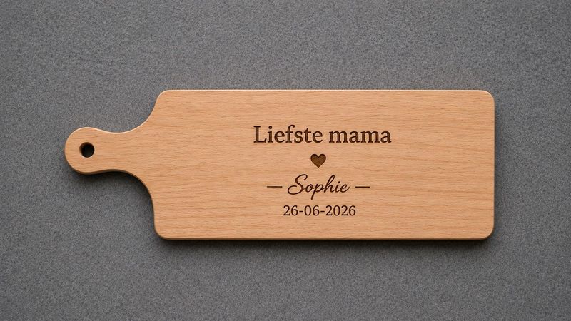 Houten borrelplank met gravering Liefste mama