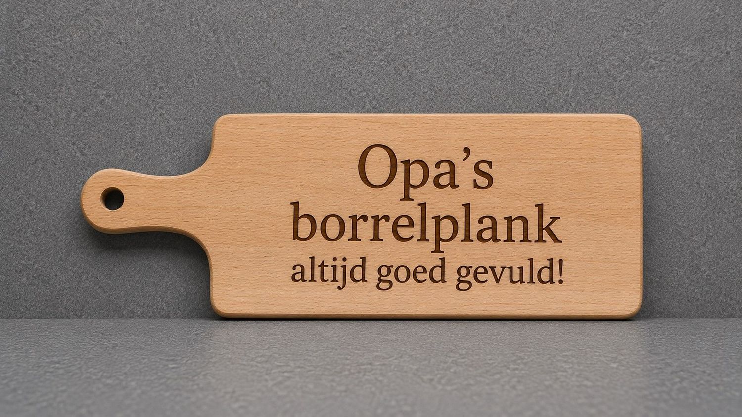Opa's Borrelplank Houten borrelplank voor opa met gravure Altijd goed gevuld
