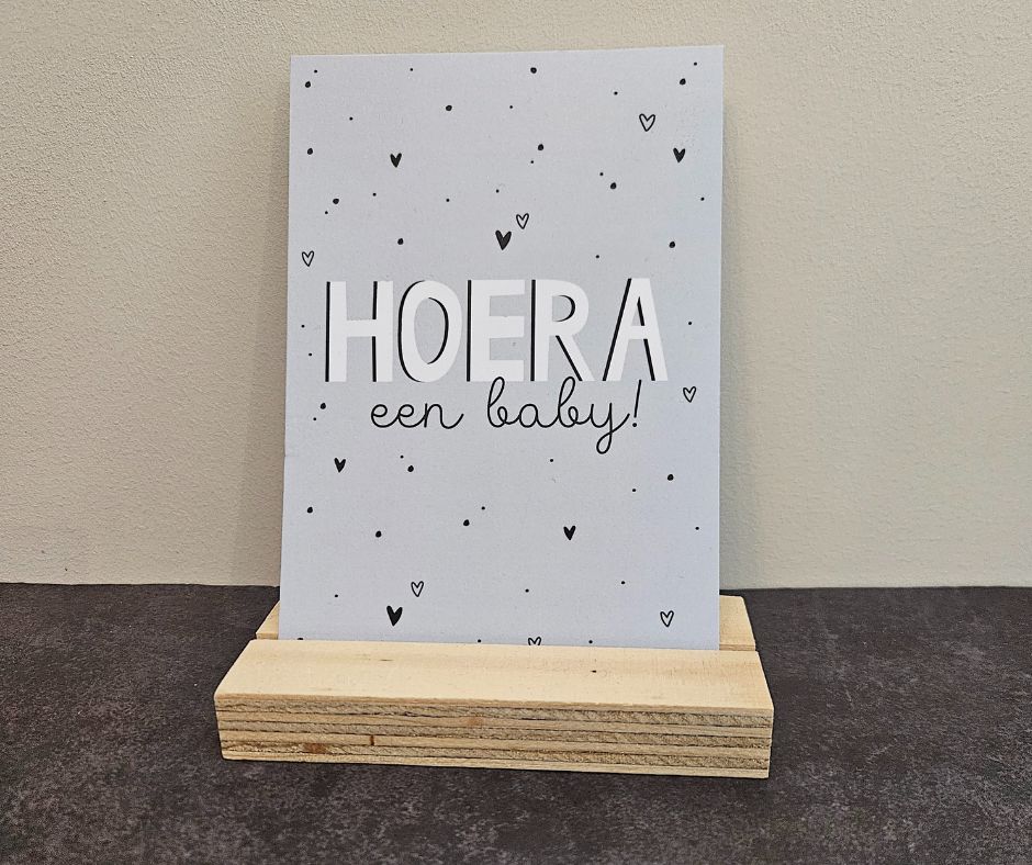 Wenskaart | Hoera een baby groen Wenskaart | Hoera een baby groen