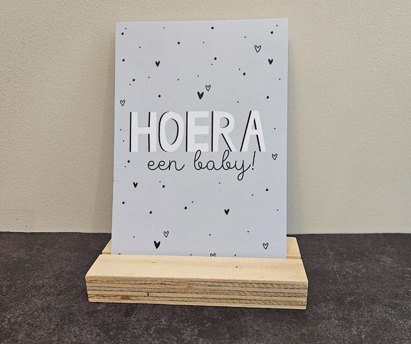 Wenskaart | Hoera een baby groen