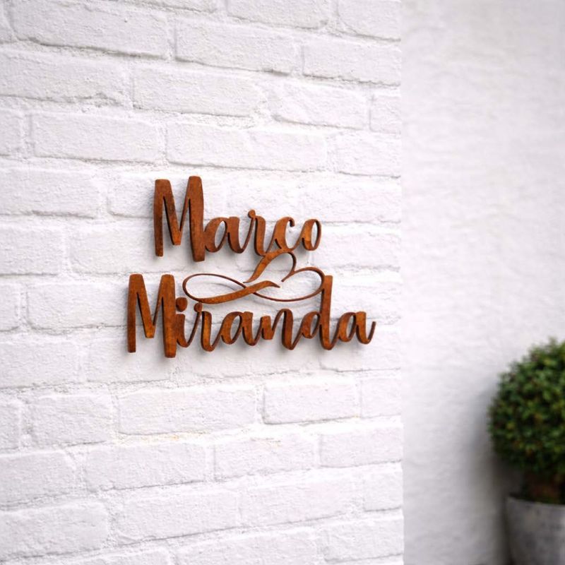 Gepersonaliseerd naambord cortenstaal