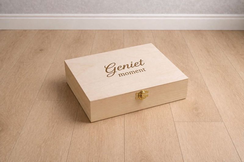 Houten theedoos Geniet moment