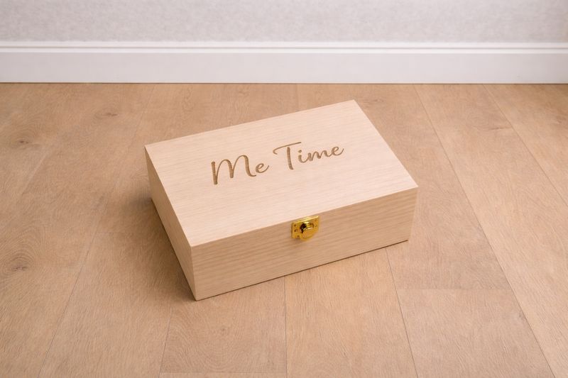 Houten theedoos Me Time, persoonlijk cadeau van hout