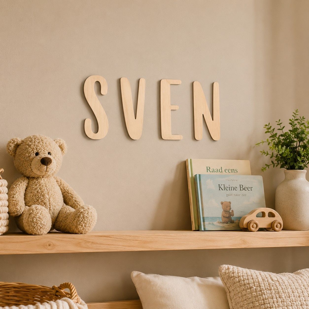 Houten Losse Letters met Naam Houten losse letters met naam voor babykamer en kinderkamer