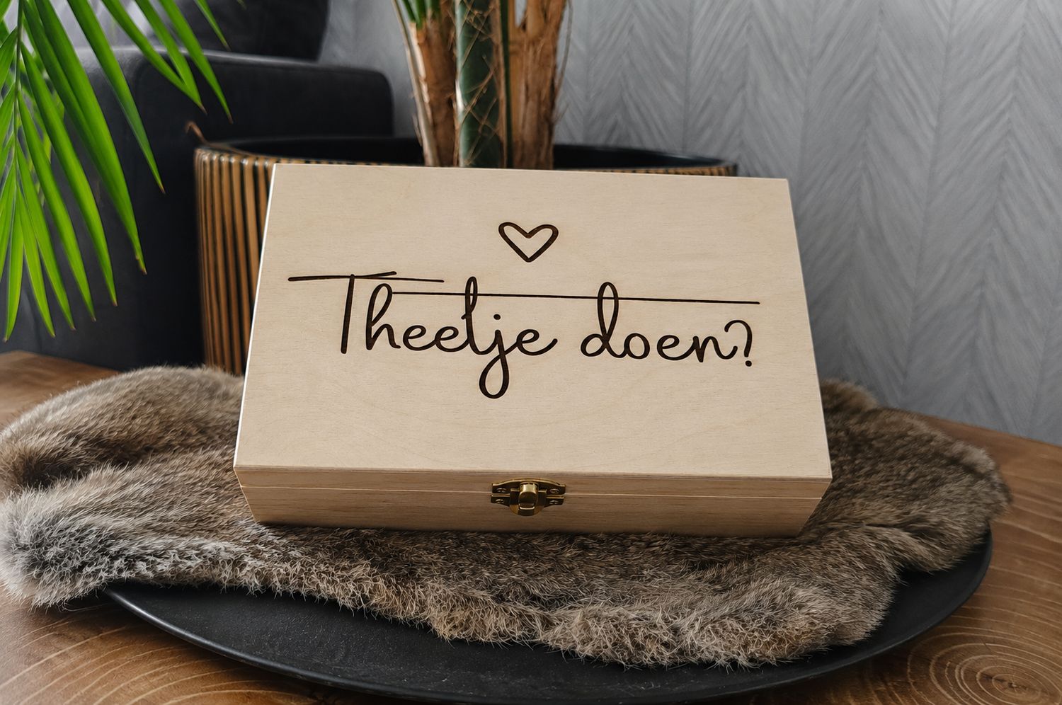 Houten theedoos Theetje doen?