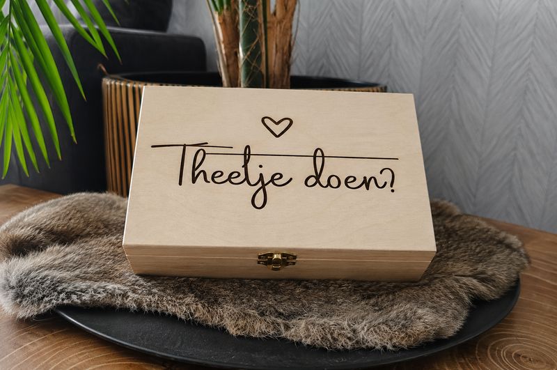 Houten theedoos Theetje doen?