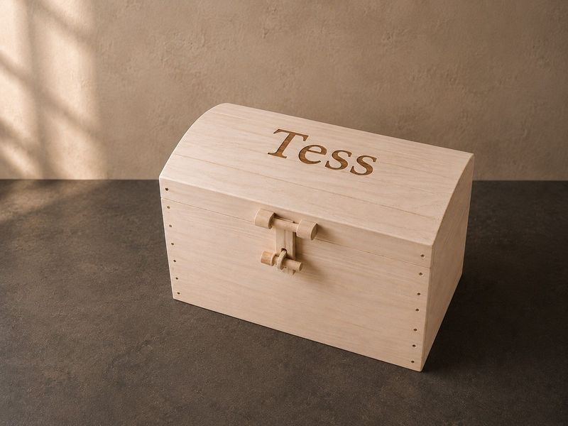 XL houten herinneringskist met naam XL houten herinneringskist met naam