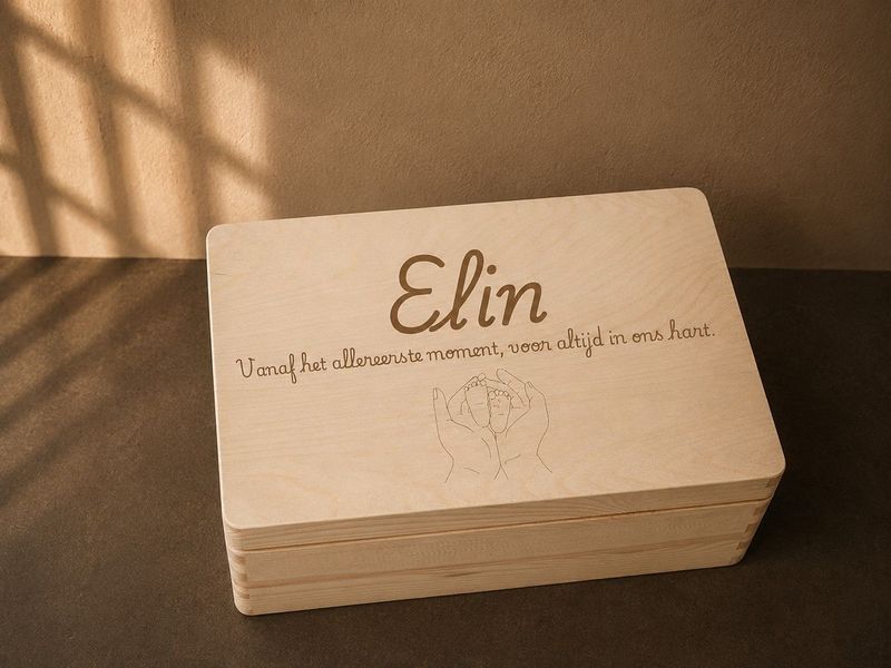 Herinneringskist sterrenkindje met naam Gepersonaliseerd houten herinneringskistje voor sterrenkindje