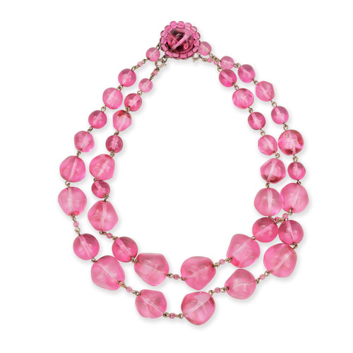 Gerard Darel Pink Jackie Kennedy Pearl Necklace