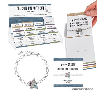 Fill Your Life With Joy Bracelet - Silver, Style: Inspire - Moon/Sun