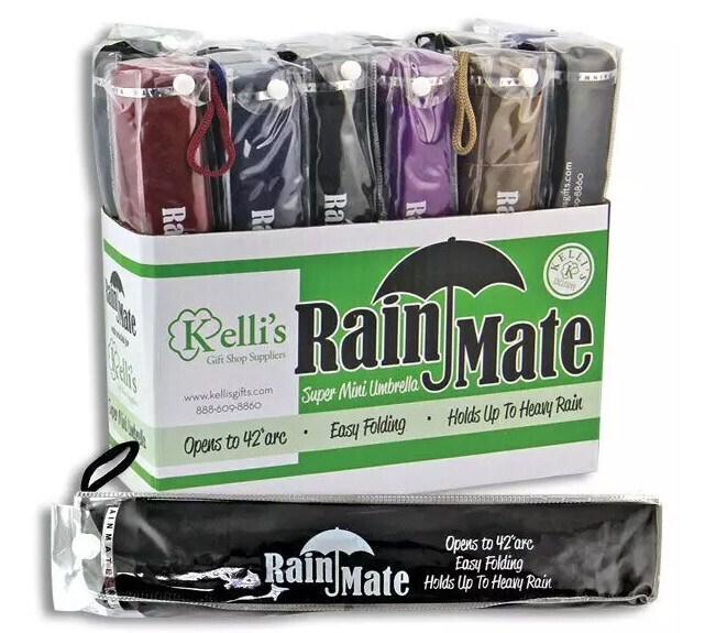 Mini Folding Umbrella, Color: Black