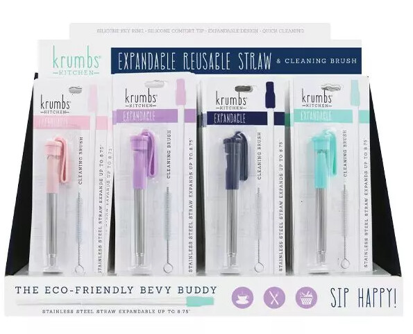 Steel Straw &amp; Brush Set - Expandable